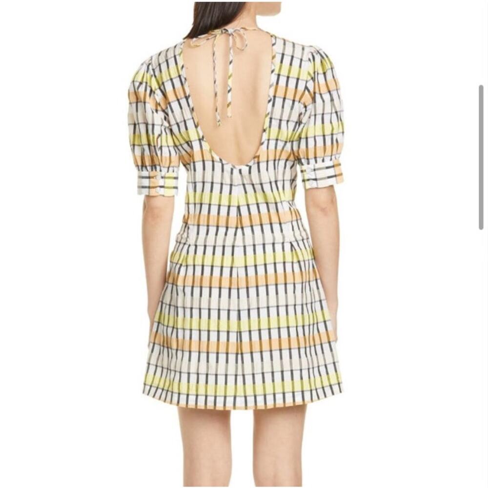 EUC Baum und Pferdgarten Aurelia Check Mini Dress 12 Yellow Peach White - Picture 3 of 11